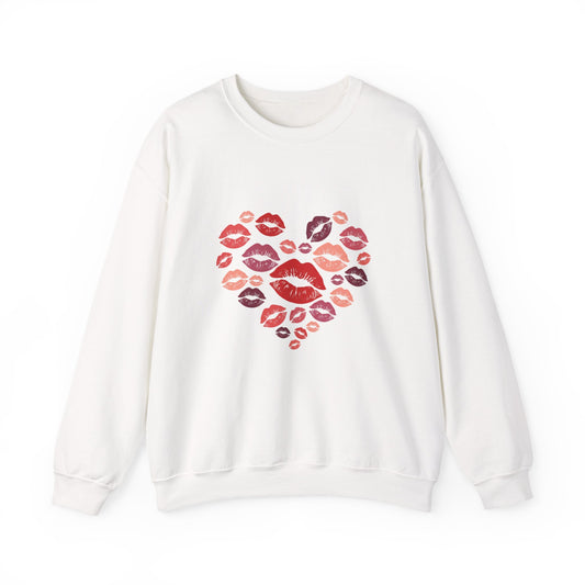 Kisses Crewneck Sweatshirt — Cozy Valentine's Day Pullover