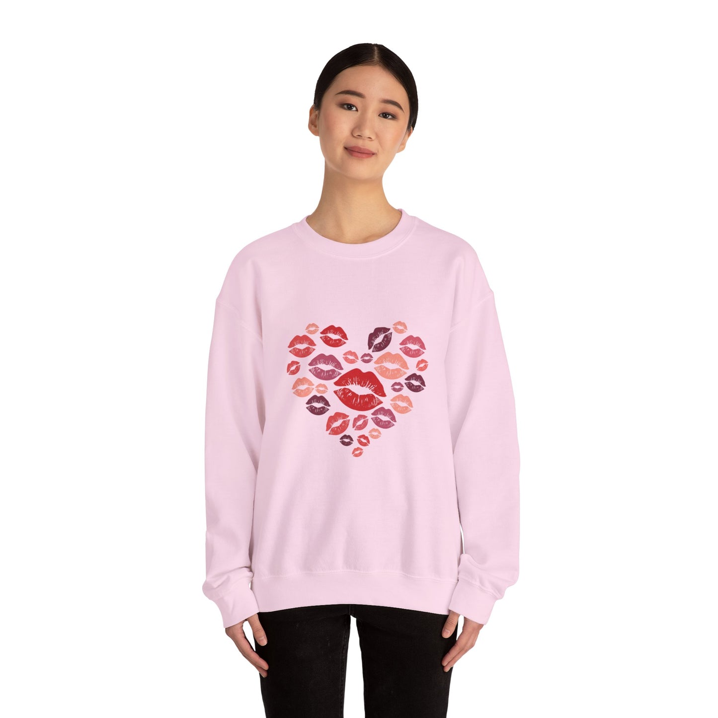 Kisses Crewneck Sweatshirt — Cozy Valentine's Day Pullover