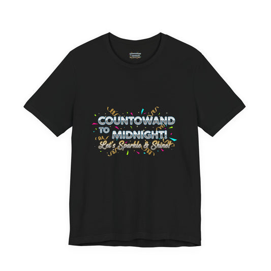 Countdown to Midnight Unisex Tee | New Year shirt, NYE 2026 champagne sparkle