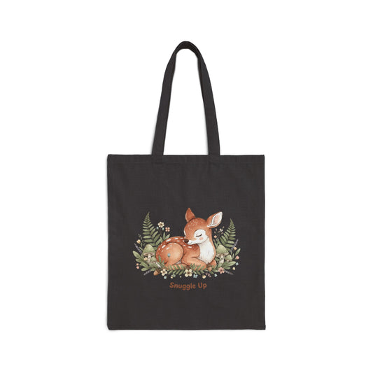 Sleeping Fox Illustration Tote, cute animal illustration | winter forest art