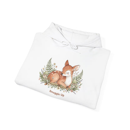 Cozy Fox Illustration Hoodie | cute animal illustration, winter forest art