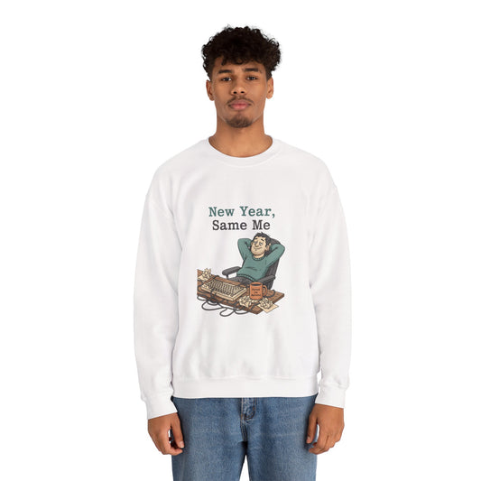 New Year, Same Me Sweatshirt | resolution joke shirt, January burnout meme