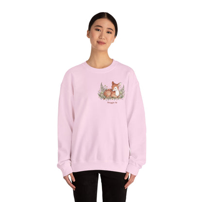 Cozy Winter Forest Fawn Crewneck Sweatshirt | cute animal illustration, cozy critter art