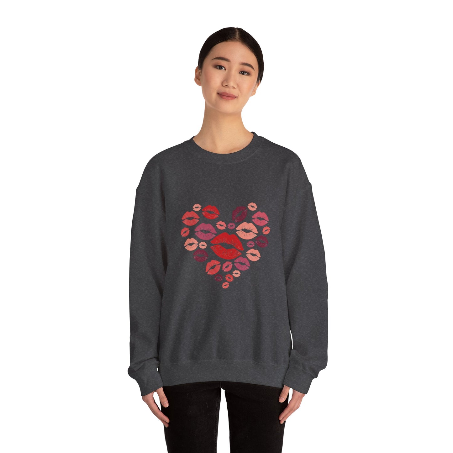 Kisses Crewneck Sweatshirt — Cozy Valentine's Day Pullover