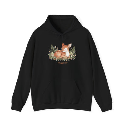 Cozy Fox Illustration Hoodie | cute animal illustration, winter forest art