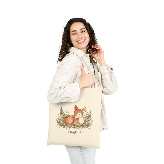 Sleeping Fox Illustration Tote, cute animal illustration | winter forest art