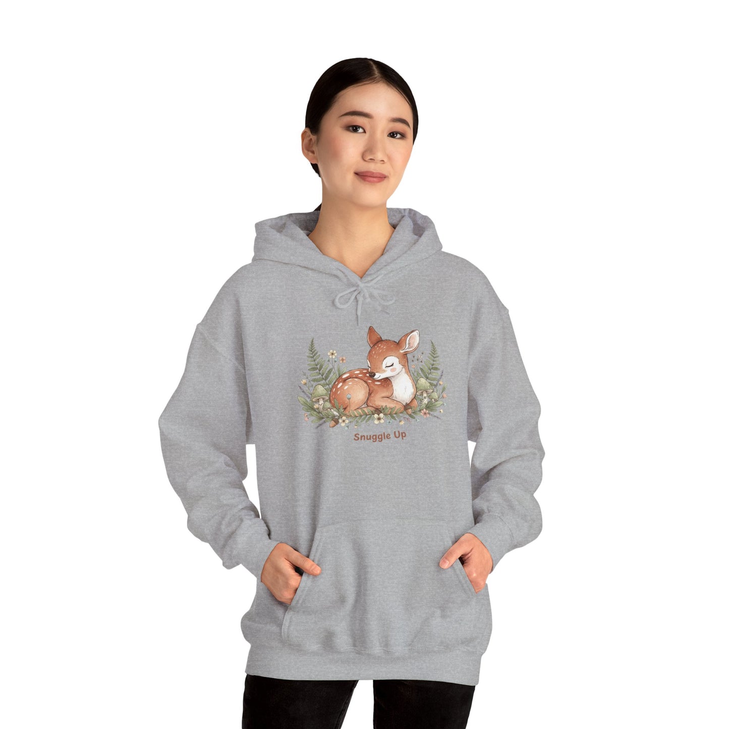 Cozy Fox Illustration Hoodie | cute animal illustration, winter forest art