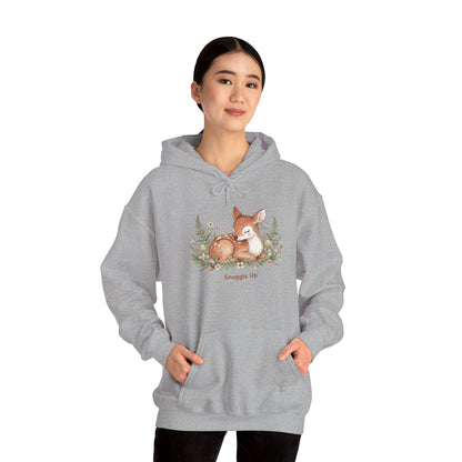 Cozy Fox Illustration Hoodie | cute animal illustration, winter forest art