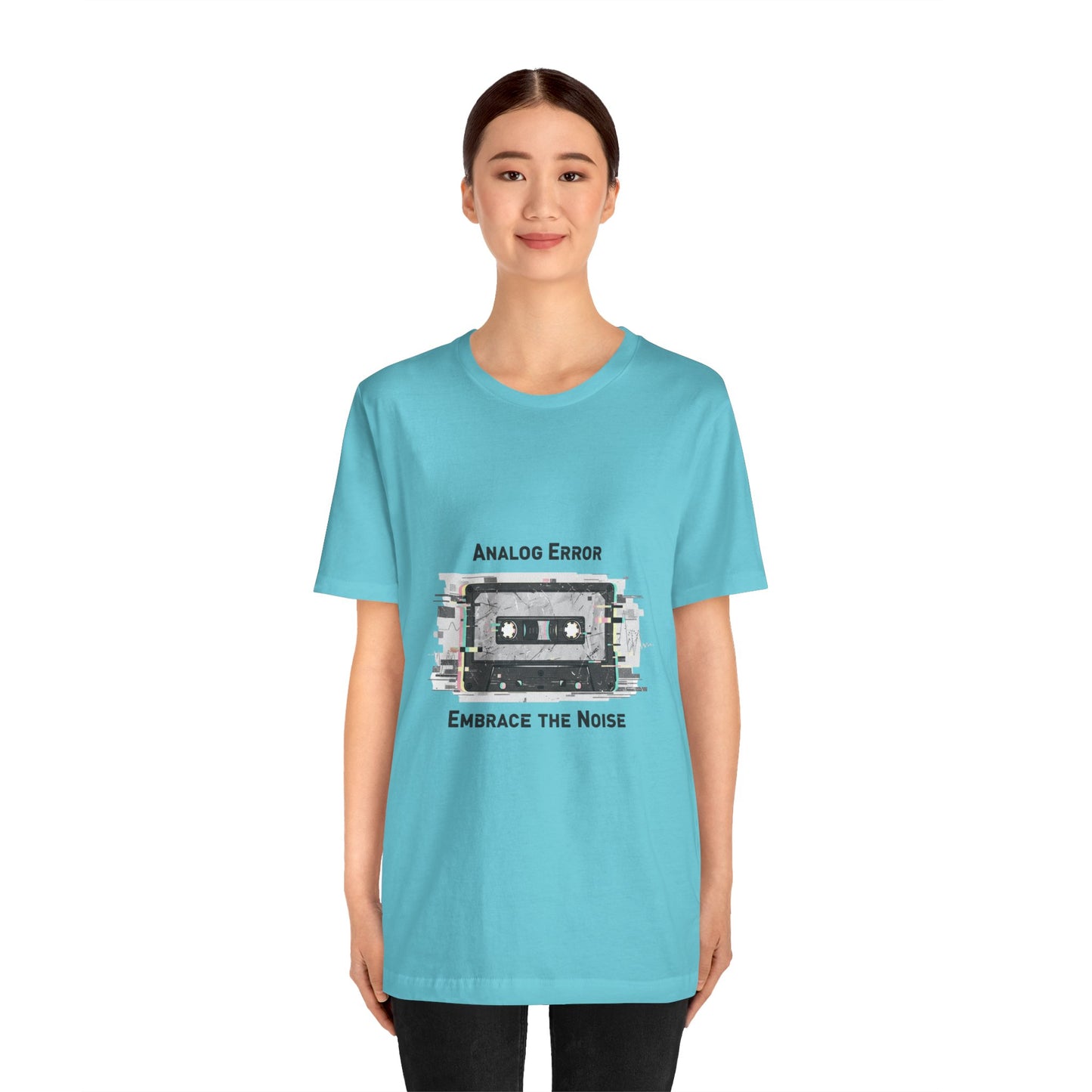 Analog Error Cassette Glitch Art Tee | retro tech nostalgic, scanline static