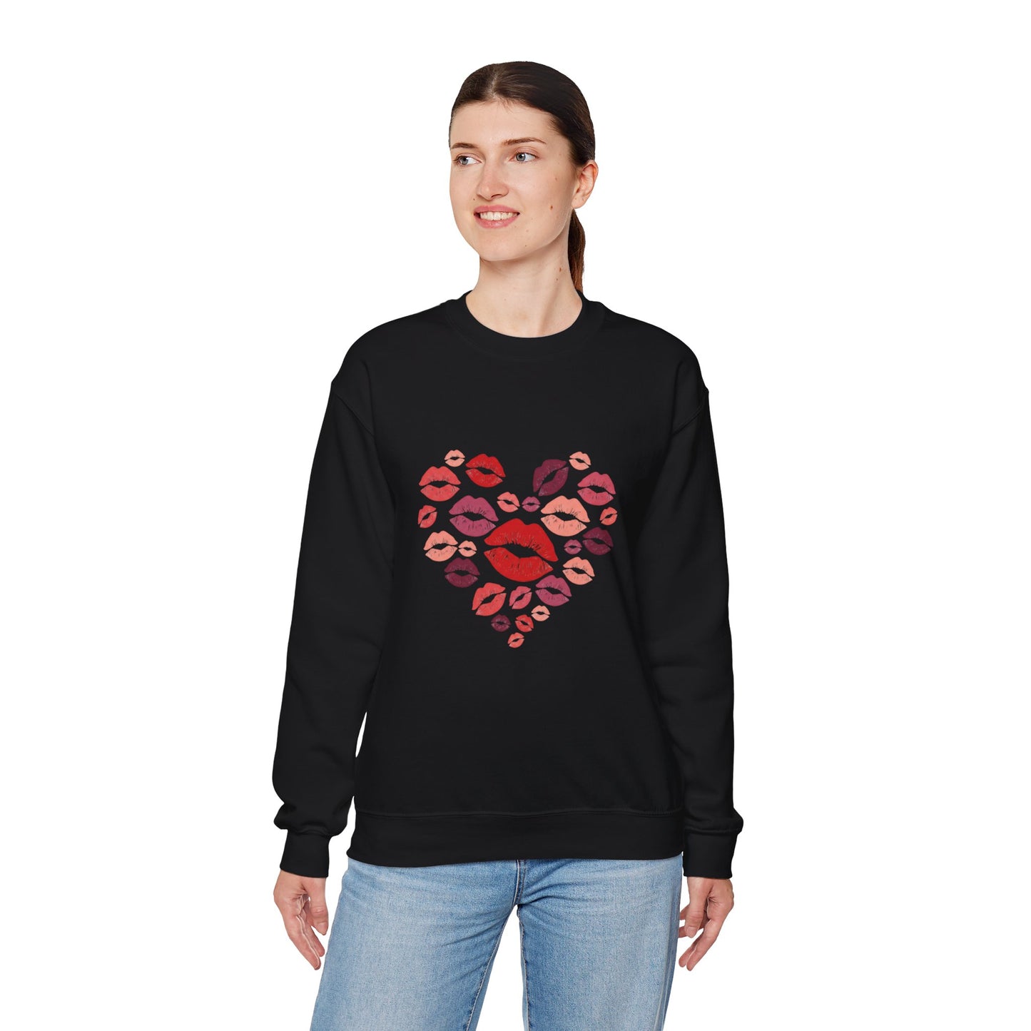 Kisses Crewneck Sweatshirt — Cozy Valentine's Day Pullover