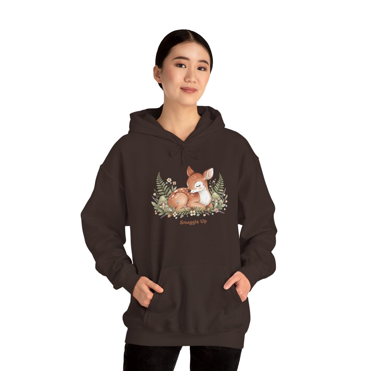 Cozy Fox Illustration Hoodie | cute animal illustration, winter forest art