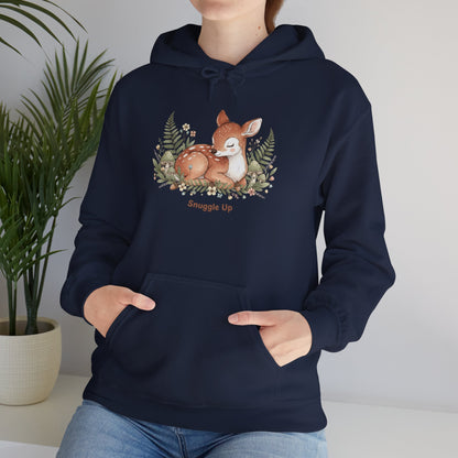 Cozy Fox Illustration Hoodie | cute animal illustration, winter forest art
