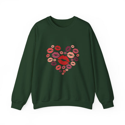 Kisses Crewneck Sweatshirt — Cozy Valentine's Day Pullover