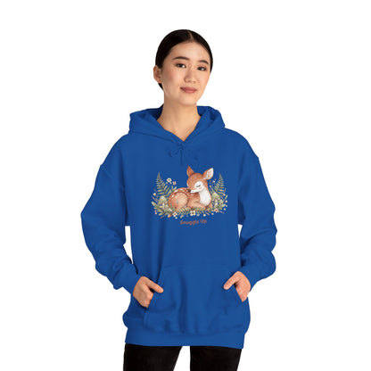 Cozy Fox Illustration Hoodie | cute animal illustration, winter forest art