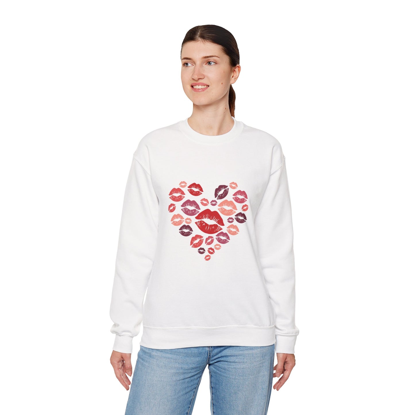 Kisses Crewneck Sweatshirt — Cozy Valentine's Day Pullover