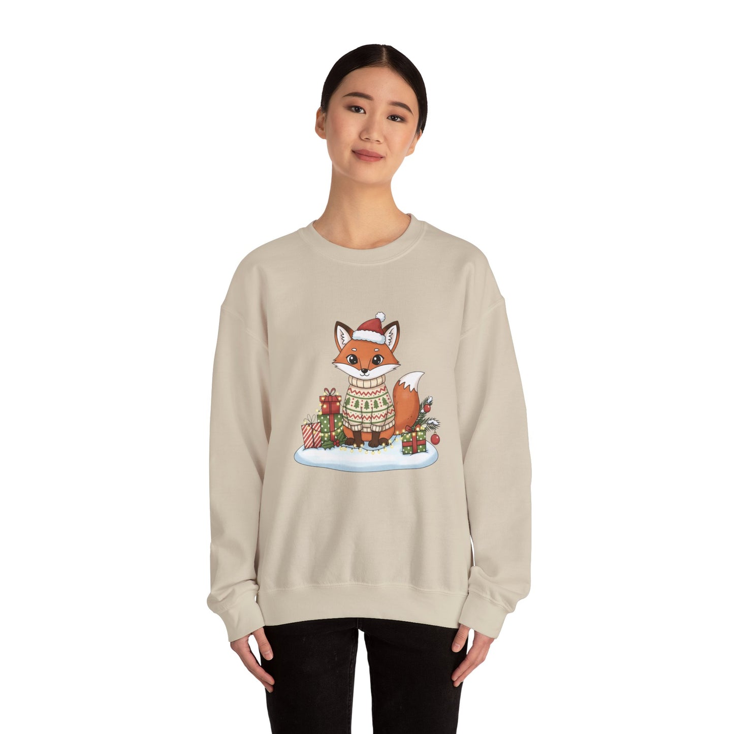 Cute Fox Crewneck Sweatshirt | Y2K Fruit Art, Candycore Gloss