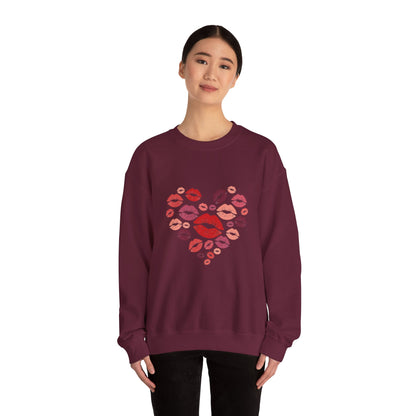 Kisses Crewneck Sweatshirt — Cozy Valentine's Day Pullover