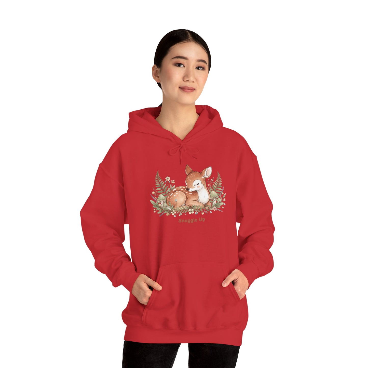 Cozy Fox Illustration Hoodie | cute animal illustration, winter forest art