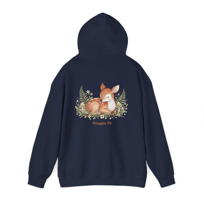 Cozy Fox Illustration Hoodie | cute animal illustration, winter forest art