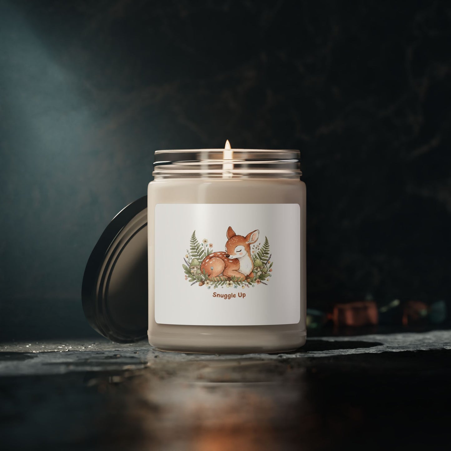 Cozy Winter Fox Illustration Candle, cute animal illustration | cozy critter art