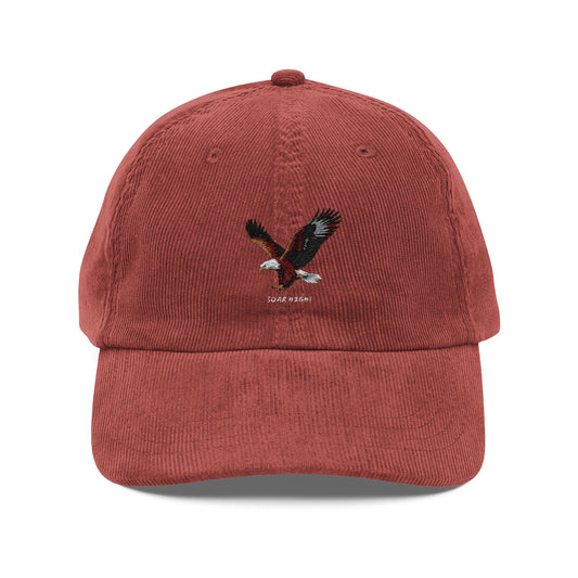 Embroidered Eagle Corduroy Cap — Vintage Rust Baseball Hat
