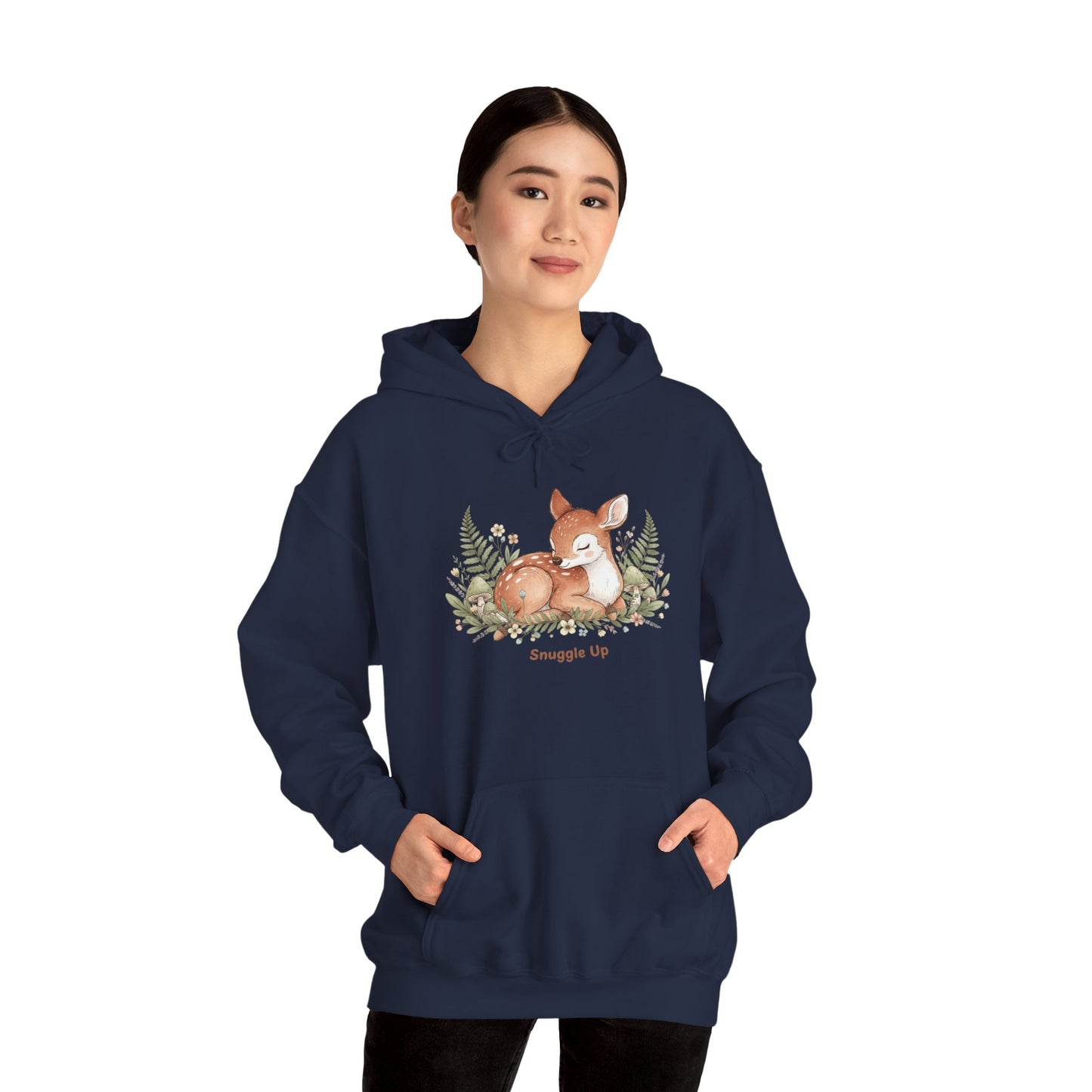 Cozy Fox Illustration Hoodie | cute animal illustration, winter forest art