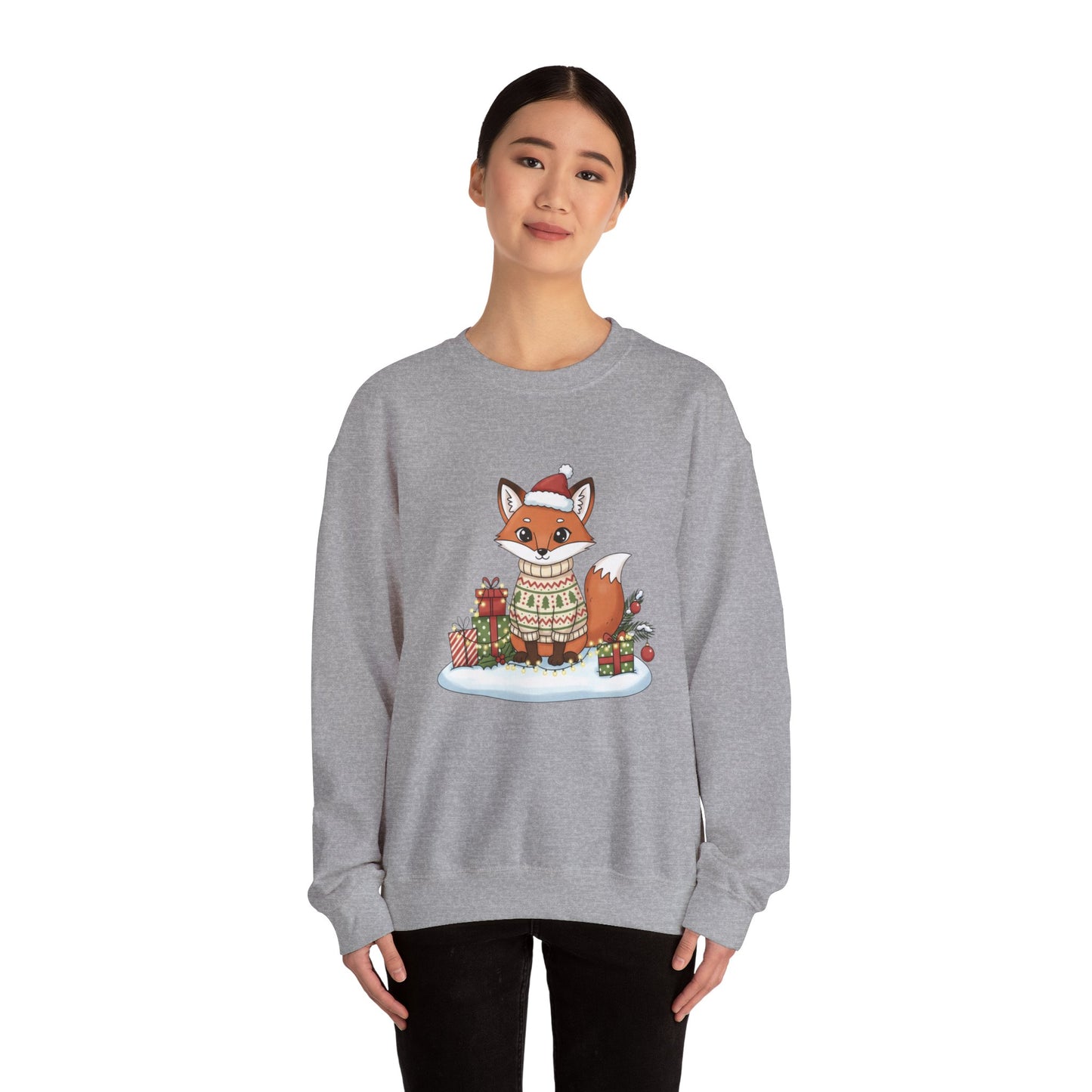 Cute Fox Crewneck Sweatshirt | Y2K Fruit Art, Candycore Gloss