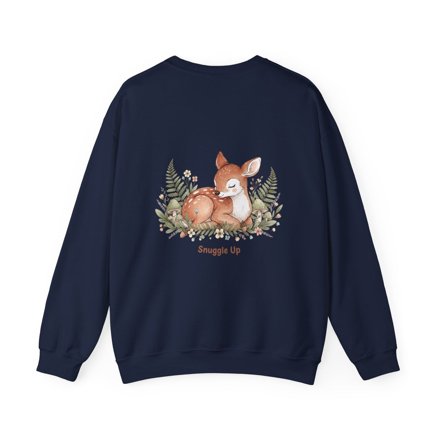 Cozy Winter Forest Fawn Crewneck Sweatshirt | cute animal illustration, cozy critter art