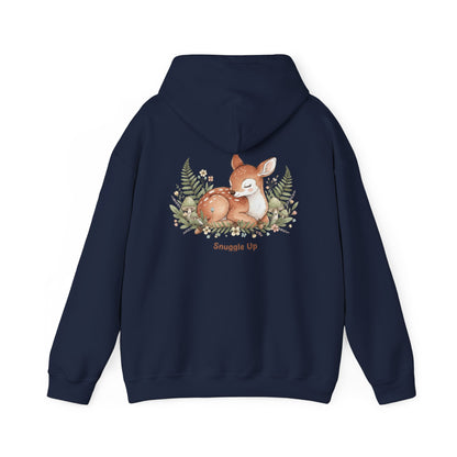 Cozy Fox Illustration Hoodie | cute animal illustration, winter forest art