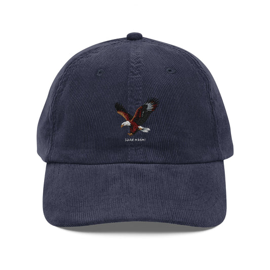 Embroidered Eagle Corduroy Cap — Vintage Rust Baseball Hat