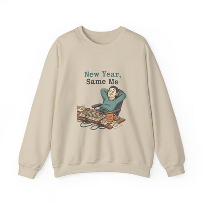 New Year, Same Me Sweatshirt | resolution joke shirt, January burnout meme