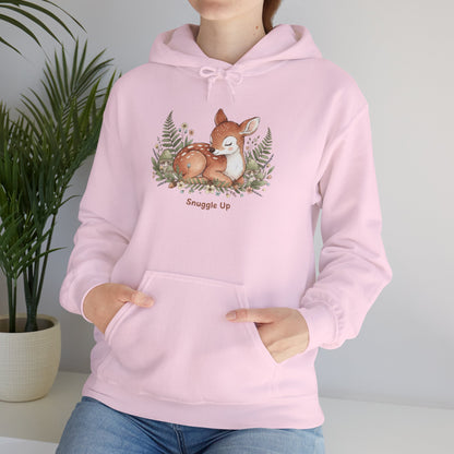 Cozy Fox Illustration Hoodie | cute animal illustration, winter forest art