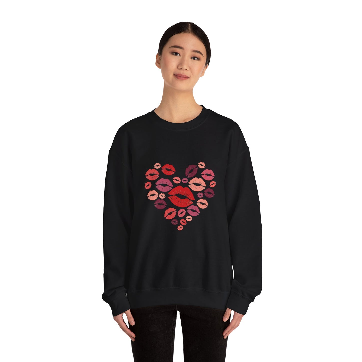 Kisses Crewneck Sweatshirt — Cozy Valentine's Day Pullover