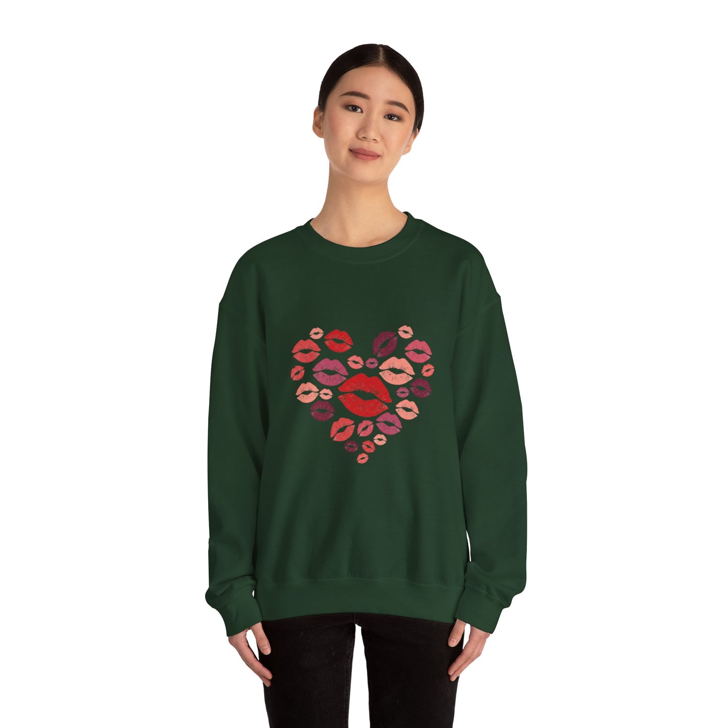 Kisses Crewneck Sweatshirt — Cozy Valentine's Day Pullover