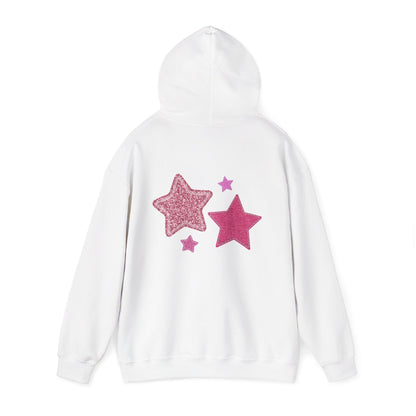 Pink Glitter Stars Hoodie — Cute Sparkle Graphic Pullover