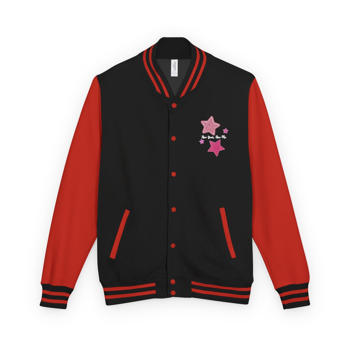 Cute Pink Star Letterman Jacket – New Year New Me