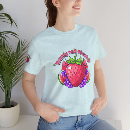 Fruit Lover T‑Shirt — "Strawberry and Grape" Cute Fruit Graphic Tee