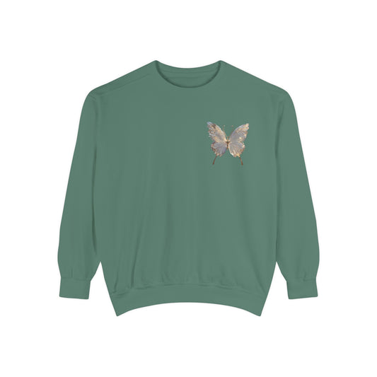 Butterfly Graphic Sweatshirt — Metallic Gold Accent