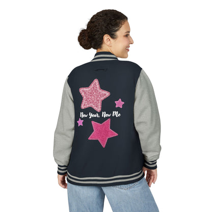 Cute Pink Star Letterman Jacket – New Year New Me