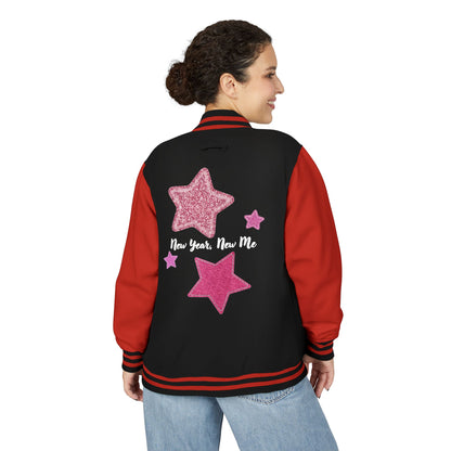 Cute Pink Star Letterman Jacket – New Year New Me