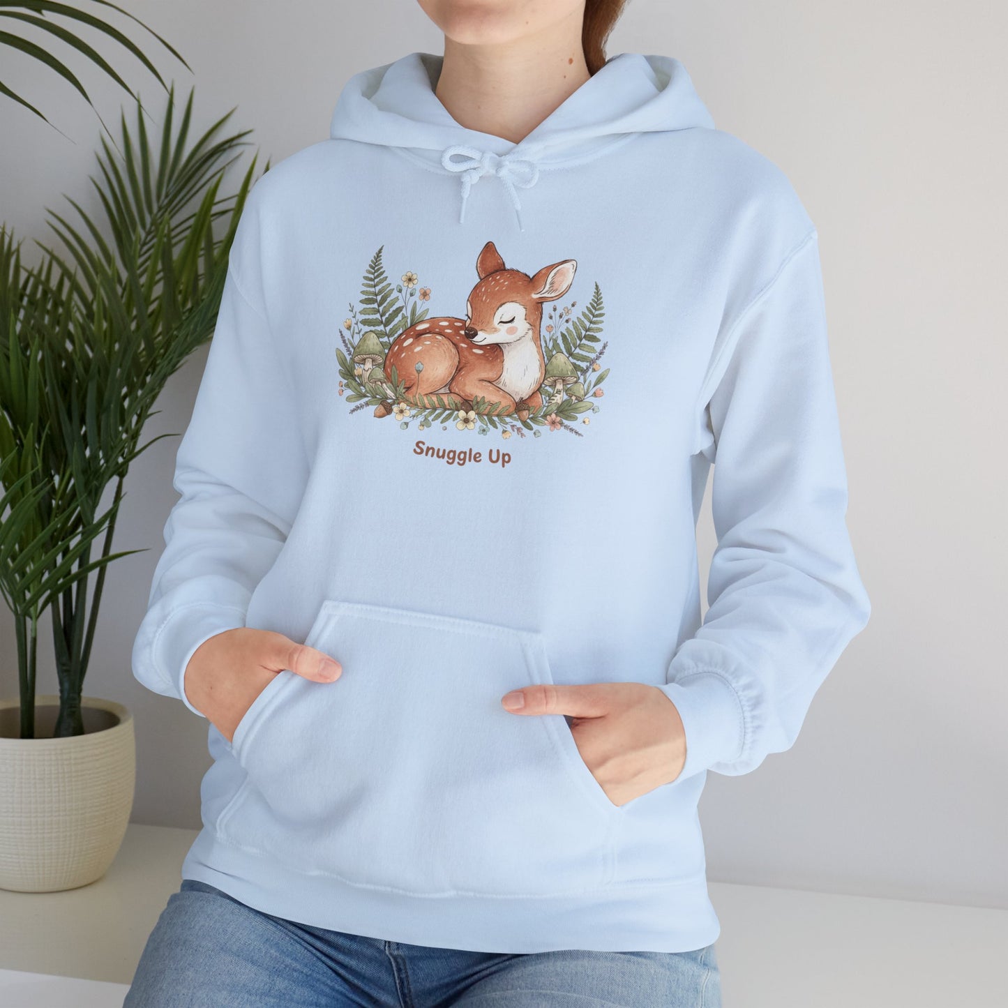 Cozy Fox Illustration Hoodie | cute animal illustration, winter forest art