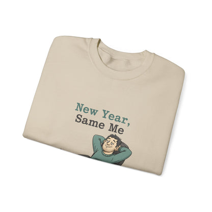New Year, Same Me Sweatshirt | resolution joke shirt, January burnout meme