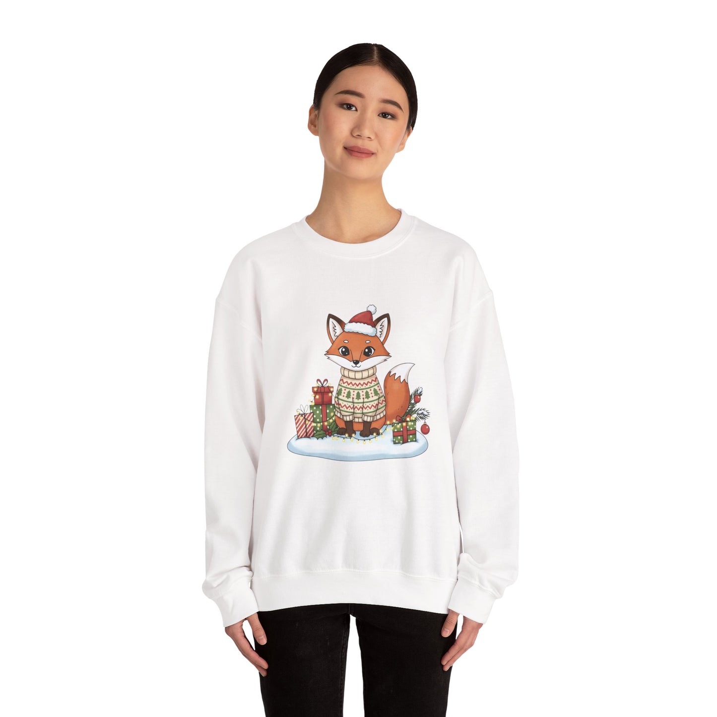 Cute Fox Crewneck Sweatshirt | Y2K Fruit Art, Candycore Gloss