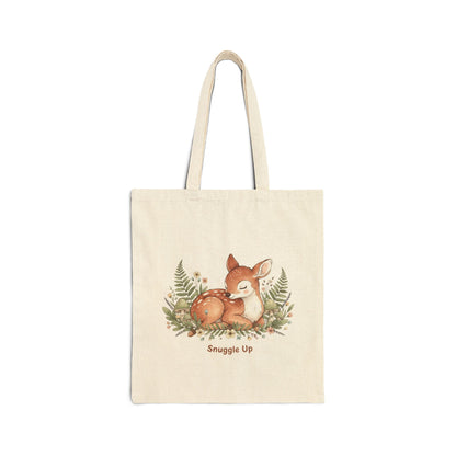 Sleeping Fox Illustration Tote, cute animal illustration | winter forest art