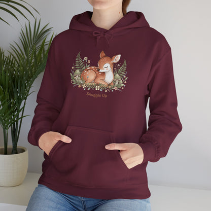 Cozy Fox Illustration Hoodie | cute animal illustration, winter forest art