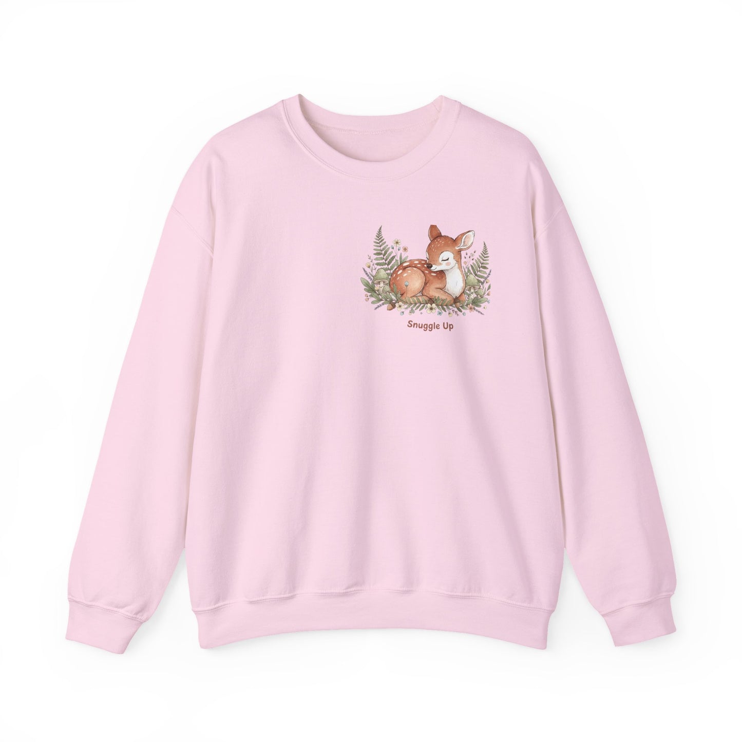 Cozy Winter Forest Fawn Crewneck Sweatshirt | cute animal illustration, cozy critter art