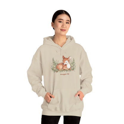 Cozy Fox Illustration Hoodie | cute animal illustration, winter forest art