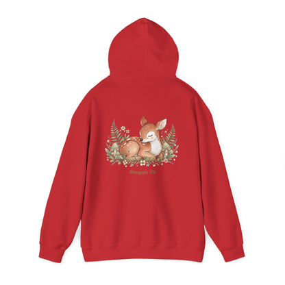 Cozy Fox Illustration Hoodie | cute animal illustration, winter forest art