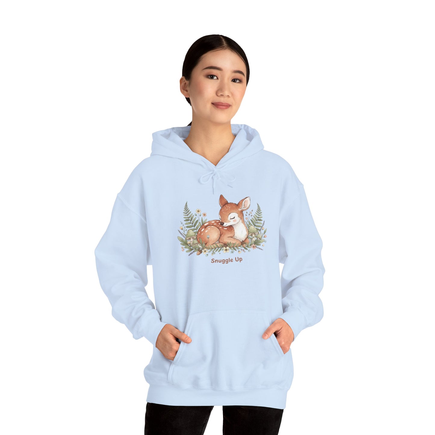 Cozy Fox Illustration Hoodie | cute animal illustration, winter forest art