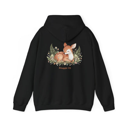 Cozy Fox Illustration Hoodie | cute animal illustration, winter forest art